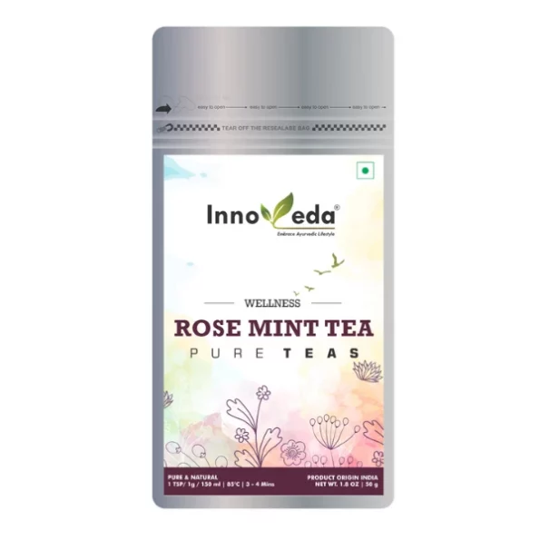 Innoveda Rose Mint Tea 50 G (40-50 Tea Cups), Innoveda132-1.webp, Innoveda132 1