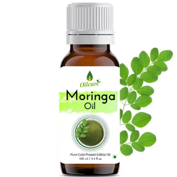 Oilcure Moringa Cold Pressed Oil,Edible,Pure Sahjan Oil, 100 ml available on Herbkart