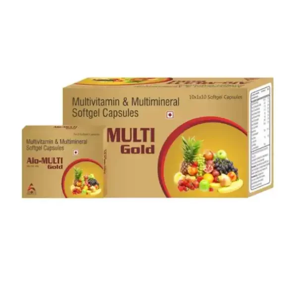 Alloes Multi Gold Multivitamin & Multimineral Soft, 10 capsules available on Herbkart