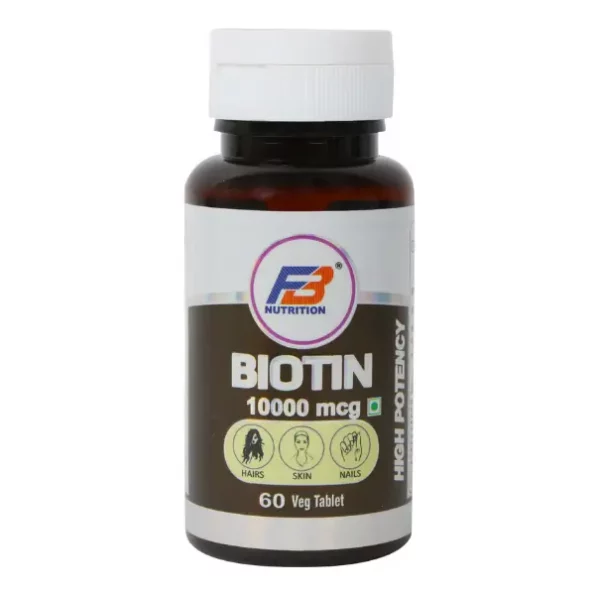 FB Nutrition Biotin Fitness Buzz, 10000 MCG, Hair, Skin, Nails High Potenc, 60 Tablets , Unflavoured, FBNutrition006-1.webp, FBNutrition006 1