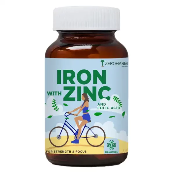 Zeroharm Iron+Zinc+Folic, 60 Capsules, ZeroharmZHIZF60T-1.webp, ZeroharmZHIZF60T 1