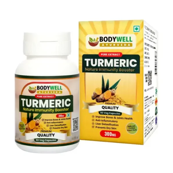 BodyWell Turmeric (Haridra) Extract Capsule, Immunity Booster, 300 mg (60 Capsules) available on Herbkart