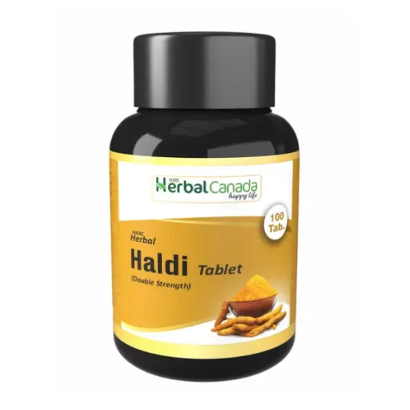 Herbal Canada Haldi Tablets , Turmeric , Double Strength , 100 Veg Tablets available on Herbkart