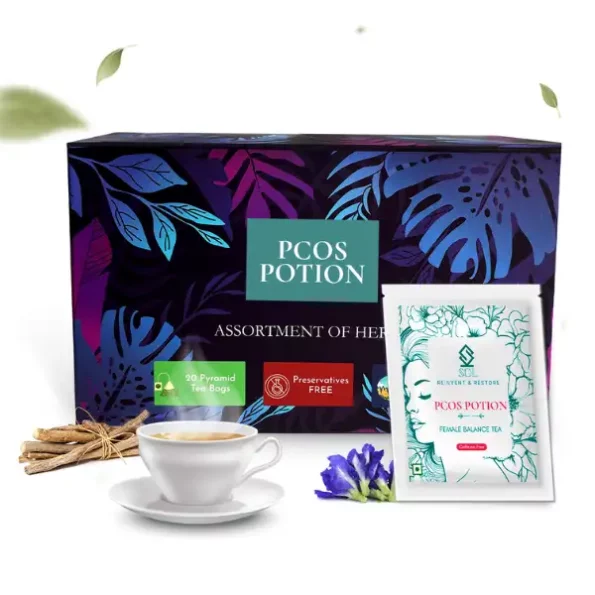 SOL - Reinvent & Restore PCOS/PCOD Tea - For Irregular Periods & Fertility, With Shatavari, Raspberry Leaf & Spearmint - 20 Tea Bags, SolPPPT-20-1.webp, SolPPPT 20 1