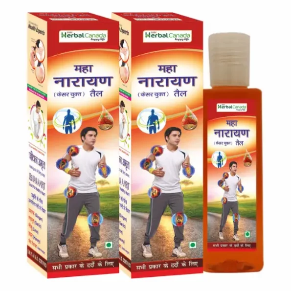 Herbal Canada Maha Narayan Oil, Enriched with Kesar,Ayurvedic Pain Relief Oil, Helpful for Joint Back Knee Shoulder Muscular Pain 100 ML, HerbalCanada-084-1.webp, HerbalCanada 084 1