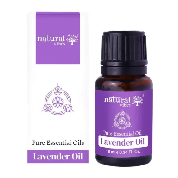 Natural Vibes Lavender Pure Essential Oil for Sleep, Stress Relief, Acne & Hair Fall 10 ml, NV_lavender_essential_oil_10ml-1.webp, NV lavender essential oil 10ml 1