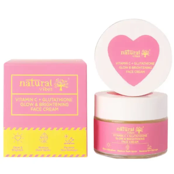 Natural Vibes Vitamin C + Glutathione Glow & Brightening Face Day & Night Cream 50 g, NV_vita_gluta_cream_50g-1.webp, NV vita gluta cream 50g 1