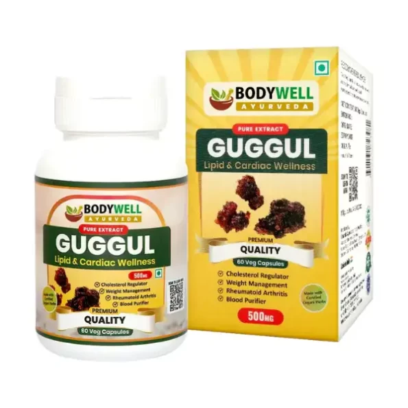 BodyWell Guggul Pure Extract Capsule, Weight & Liver Wellness, 500 mg (60 Capsules) available on Herbkart