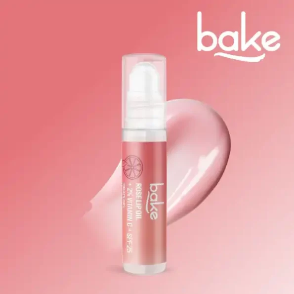 Bake Cosmetics 2% Vitamin C Tinted Rose Lip Oil with SPF 25 PA+++, BakeROSE-LIP-OIL-1.webp, BakeROSE LIP OIL 1