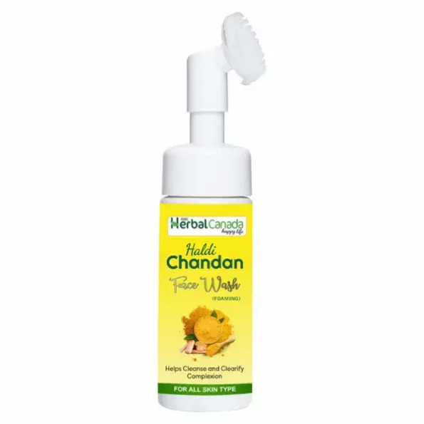 Herbal Canada Haldi Chandan Foaming Face Wash Brush For Deep Cleansing 150 ML available on Herbkart