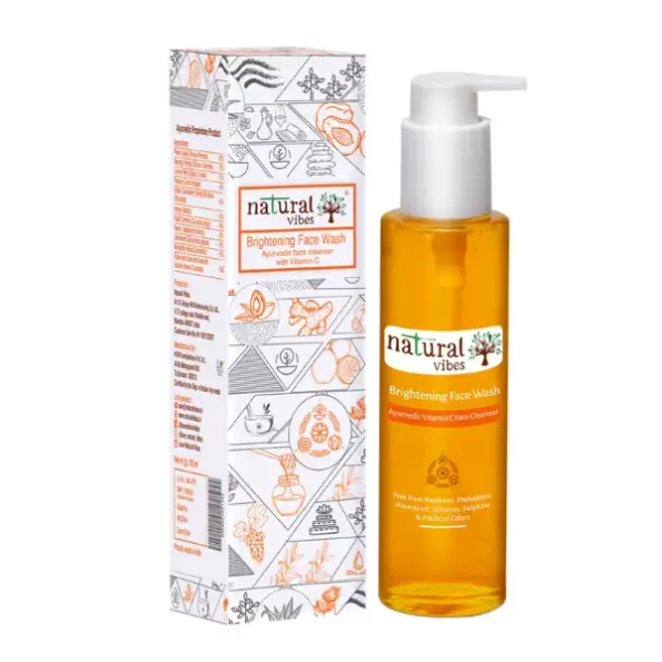 Natural Vibes Ayurvedic Vitamin C Brightening Face Wash 120 ml, NV_vita_c_brightening_face_wash_120ml-1.webp, NV vita c brightening face wash 120ml 1