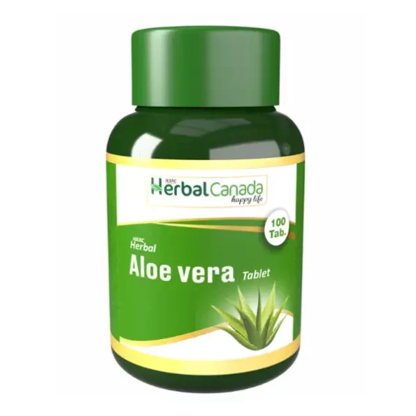 Herbal Canada Aloe Vera Extract , Maintains Healthy Hair Digestion Cardiovascular Functions Skin Glow 100 Veg Tablets available on Herbkart