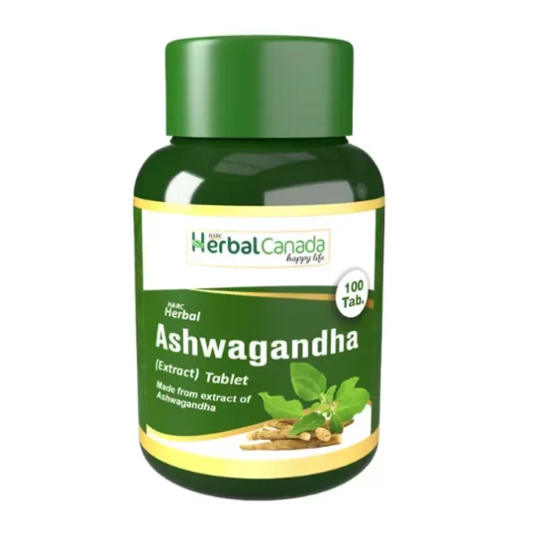 Herbal Canada Ashwagandha Extract Tablets with Goodness of Natural Extracts of Ashwagandha Pack of 100 Veg Tablets available on Herbkart