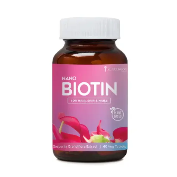 Zeroharm Biotin 30 mcg, 60 Capsules, ZeroharmZHBIO30T-2.webp, ZeroharmZHBIO30T 2