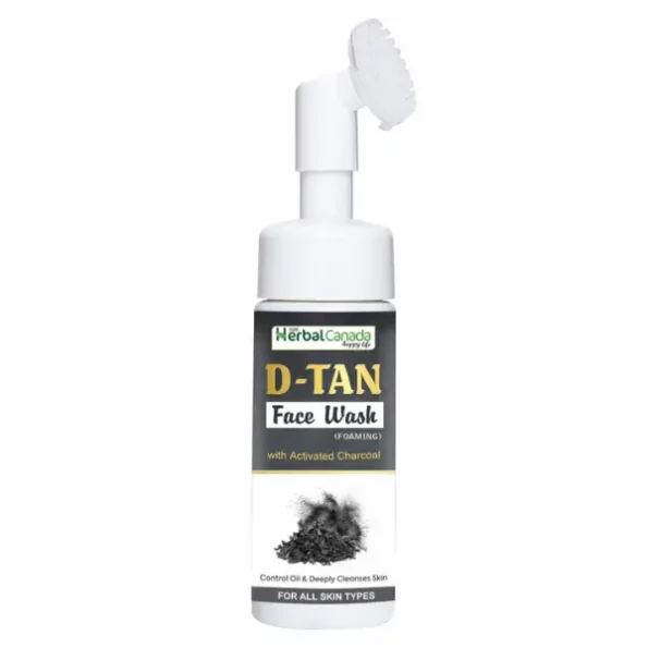 Herbal Canada D-Tan Foam Face Wash with Built in Face Brush , Detoxifying Removes Excess Oil 150 ML available on Herbkart