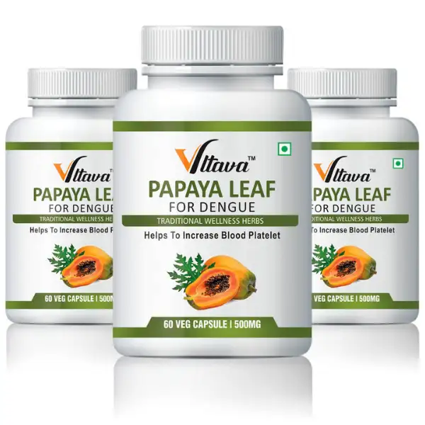 Vltava Papaya Leaf Ayurvedic Capsules For Boosting Immunity & Improve
