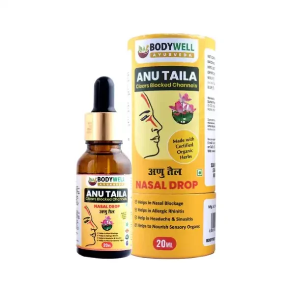 BodyWell Anu Taila, Ayurvedic Nasal Oil Drops, 20ml, BodyWellANU-O-020-IM-1.webp, BodyWellANU O 020 IM 1