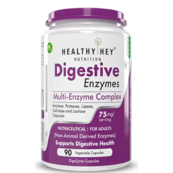 HealthyHey Digestive Enzyme, Multi, Enzyme Complex, 75mg, Support Digestive Health, 120 Vegetable Capsules available on Herbkart