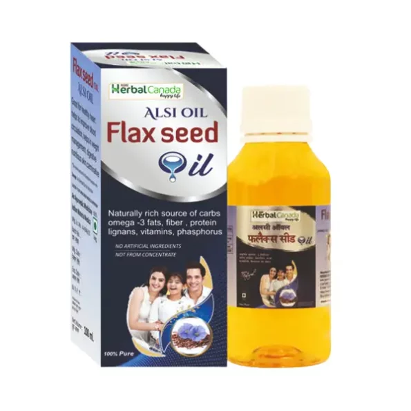 Herbal Canada Flax Seed Oil Pure for Hair SkinAlsSeeds Weight Loss GrowthAyurvedic Massage 50 ML available on Herbkart