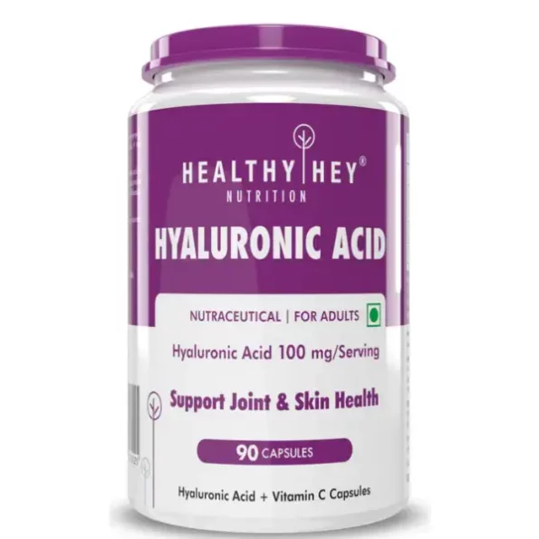 HealthyHey Hyaluronic Acid 2X Plus Veg Capsules, 100 mg, 90 Count, HHHYA10090-1.webp, HHHYA10090 1