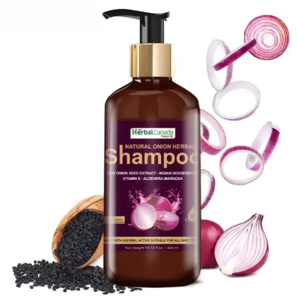 Herbal Canada Onion Hair Shampoo for Women Men , For Hair Growth Hair Fall Control 100 ML available on Herbkart