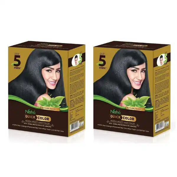 Nisha Black Hair Color Dye Henna Based Natural Black Hair Color Dye ...