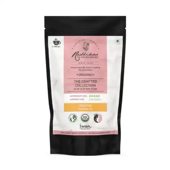 Radhikas Fine Teas and Whatnots Digestive Mukhwas Tea, Certified Organic, Cold & Hot Brew, (100 Gm) Makes 50 Cups, RAF-01-008-1.webp, RAF 01 008 1