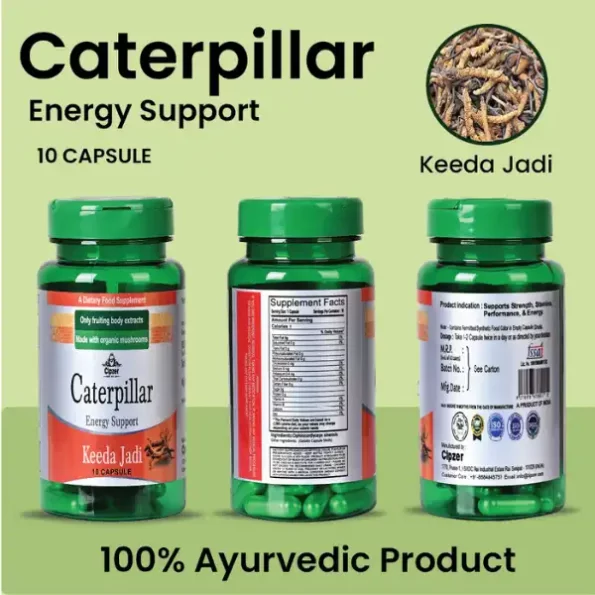 Cipzer Herbals Caterpillar Keeda Jadi 10 Capsule, Helps to support Strength, Stamina & Energy, CipzerHerbalsCIP-29-343-1.webp, CipzerHerbalsCIP 29 343 1