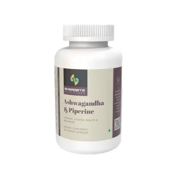 Sharrets Nutrition Ashwagandha & Piperine 60 Capsules, SharretsNutritionSN045-1.webp, SharretsNutritionSN045 1