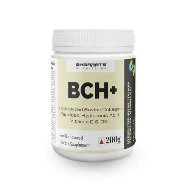 Sharrets Nutrition Bch+, Bovine Collagen Powder Supplement 200G, Vanilla Flavored, Joint Support Sports Skin Hair Nails Supplement, With Hyaluronic Acid, Vitamin C & D3, SharretsNutritionSN043-1.webp, SharretsNutritionSN043 1