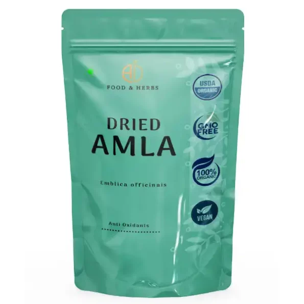 A D Food & Herbs Dried Amla, Amalki, Emblica Officinais 50 Gms pack, ADFoodHerbsAMLA-50G-1.webp, ADFoodHerbsAMLA 50G 1