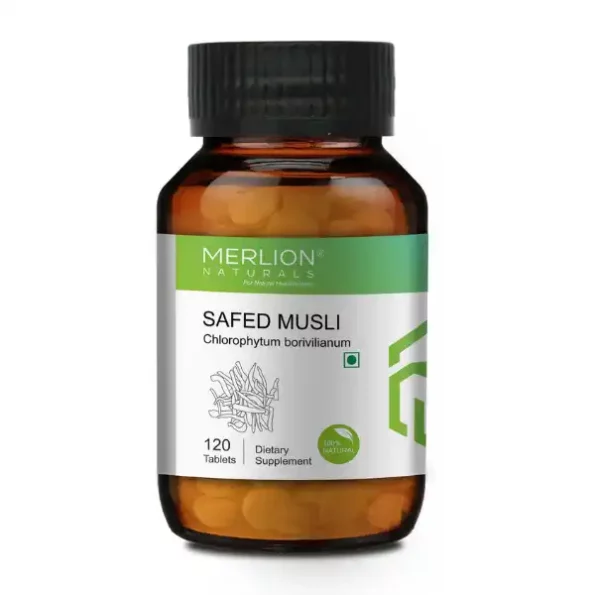 Merlion Naturals Safed Musli Tablets 500mg (120 Tablets) available on Herbkart