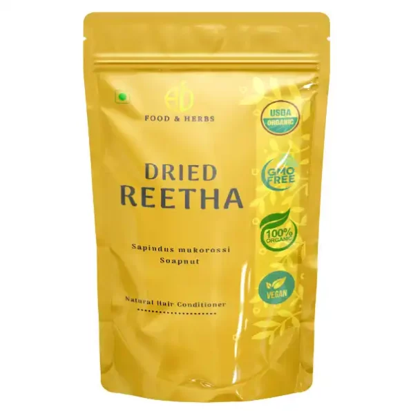 A D Food & Herbs Dried Reetha / Aritha / Soapnut 250 Gms Pack available on Herbkart