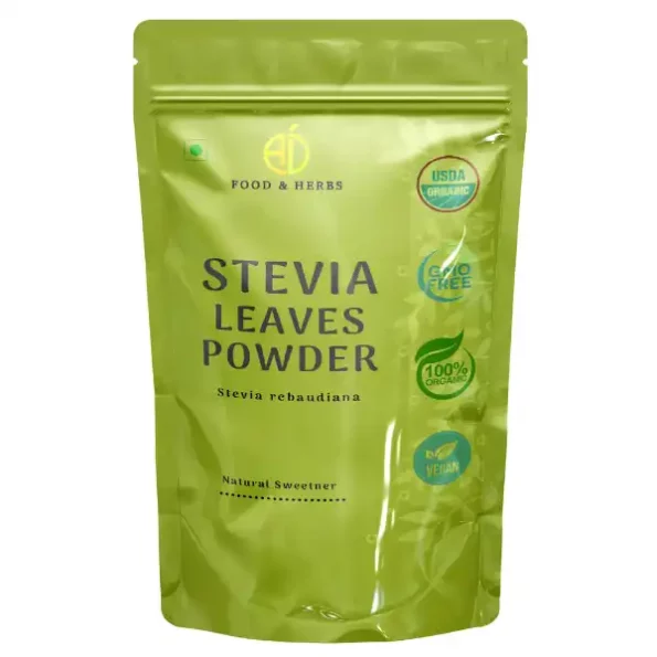 A D Food & Herbs Stevia Powder / Stevia Rebaudiana Leaves Powder 100 Gms Pack, ADFoodHerbsSTVAP-100G-1.webp, ADFoodHerbsSTVAP 100G 1