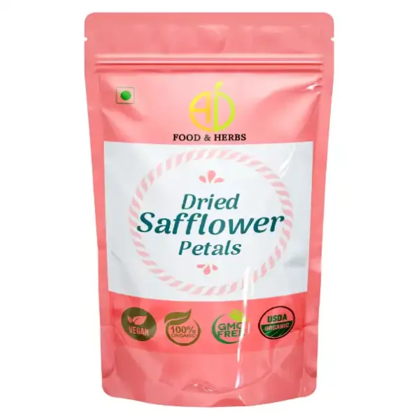 A D Food & Herbs Dried Safflower / Kusum Flower 250 Gms Pack, ADFoodHerbsSAFDY-250G-1.webp, ADFoodHerbsSAFDY 250G 1