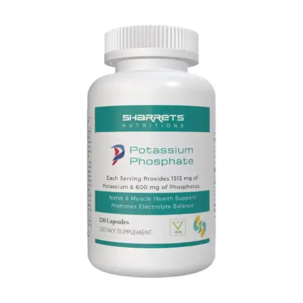 Sharrets Nutrition Potassium Phosphate Dibasic Phosphorus Supplements, 120 Vegan Capsules, SharretsNutritionSN153-1.webp, SharretsNutritionSN153 1