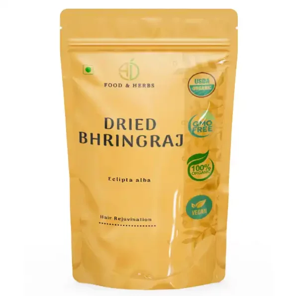 A D Food & Herbs Organic Dried Bhringraj / Eclipta Alba / False Daisy / Kesh Raj Dry Leaves 250 Gms Pack, ADFoodHerbsBRNGJ-250G-1.webp, ADFoodHerbsBRNGJ 250G 1