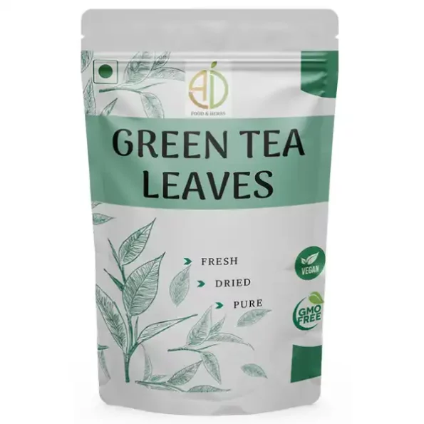 A D Food & Herbs Green Tea Leaves Whole Dried 250 Gms Pack, ADFoodHerbsGRTEA-250G-1.webp, ADFoodHerbsGRTEA 250G 1