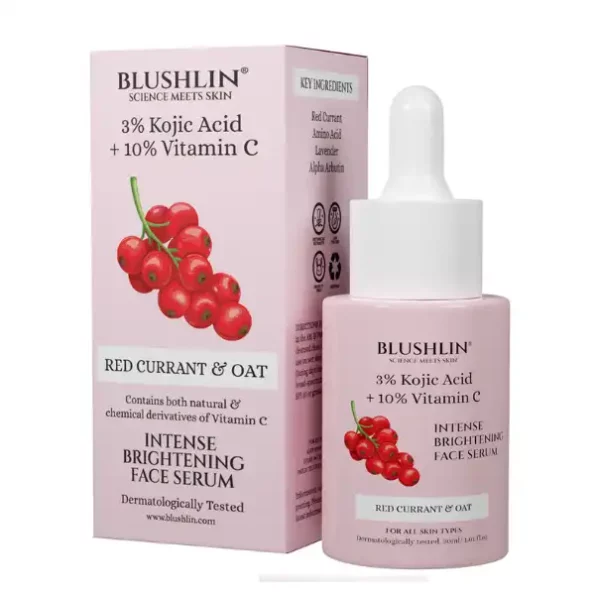 Blushlin 3% Kojic Acid Serum For Glowing Skin with 10% Vitamin C & Red Current (30ml), BlushlinSSBL_KOJI-1.webp, BlushlinSSBL KOJI 1