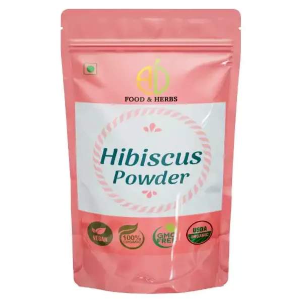 A D Food & Herbs Hibiscus / Gudhal Flower Powder 250 Gms Pack, ADFoodHerbsHBSCSP-250G-1.webp, ADFoodHerbsHBSCSP 250G 1