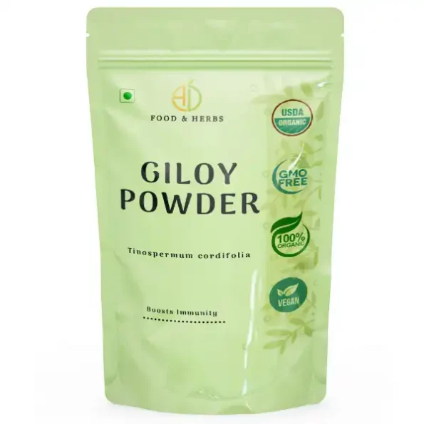 A D Food & Herbs Giloy Powder / Tinospora Cordifolia 100 Gms Pack, ADFoodHerbsGLOYP-100G-1.webp, ADFoodHerbsGLOYP 100G 1