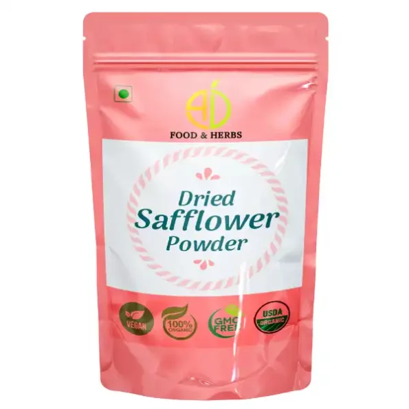 A D Food & Herbs Safflower Powder / Kusum Flower Powder 250 Gms Pack, ADFoodHerbsSAFP-250G-1.webp, ADFoodHerbsSAFP 250G 1