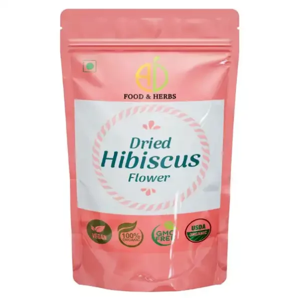 A D Food & Herbs Dried Hibiscus / Gudhal Flower 250 Gms Pack, ADFoodHerbsHBSCSDY-250G-1.webp, ADFoodHerbsHBSCSDY 250G 1