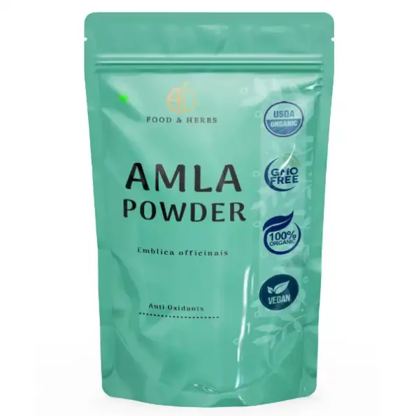 A D Food & Herbs Amla Powder, Amalki, Emblica Officinais 250 Gms pack available on Herbkart