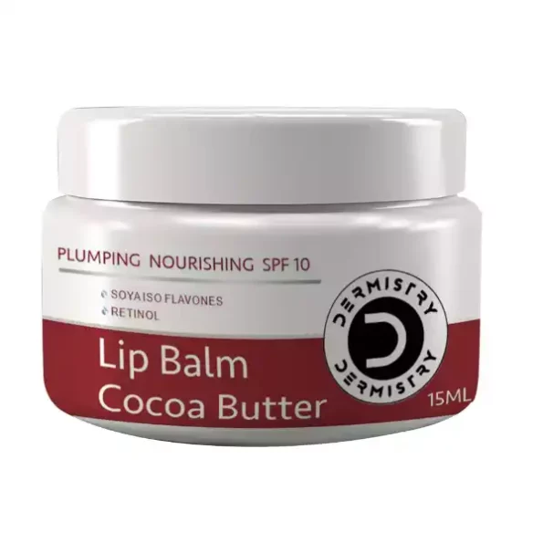 Dermistry Cocoa Butter Lip Care Tint Balm Plumping Nourishing Retinol SPF 10 for Glossy Lips - 15ml available on Herbkart