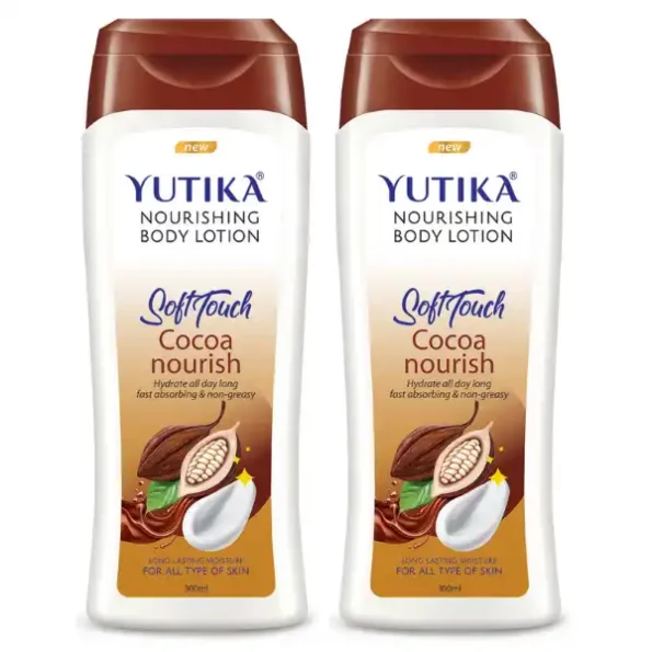 Yuthika Cocoa Nourish Body Lotion, Soft Touch Cocoa Body Lotion for Long Lasting Moisture & Soothing Skin 300ml available on Herbkart