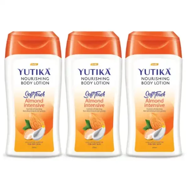 Yuthika Almond Body Lotion for Dry Skin, Non-Greasy, Fast Absorbing & Long Lasting Nourishing Body Lotion 200ml available on Herbkart