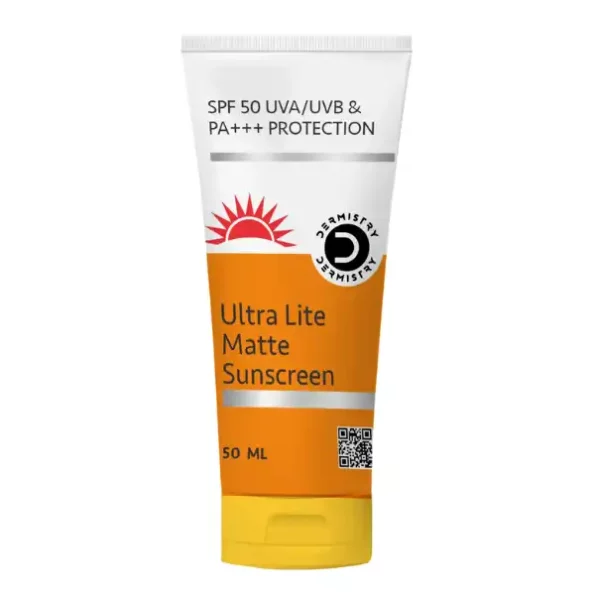 Dermistry Ultra Lite Matte Water Based Sunscreen for Oily Skin SPF 50 UVA UVB PA+++ Protection - 50ml available on Herbkart