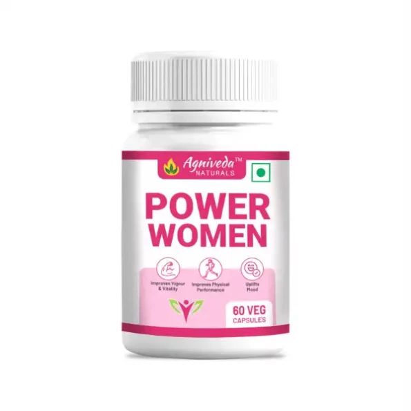 Agniveda Naturals Power Woman Capsules, All-Natural Stamina Booster for Women, Ashoka, Lodhra, Shatavari, Ashwagandha+ 14 More Potent Herbs, 500mg - 60 Veg. (Caps.) (pack of 1) available on Herbkart