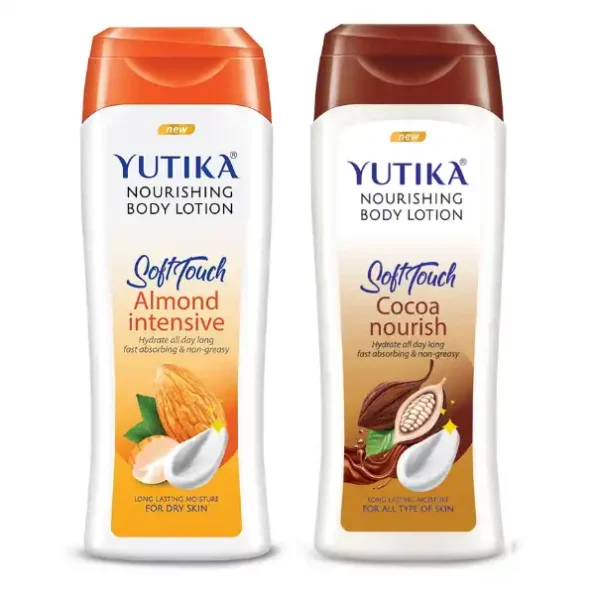 Yuthika Nourishing Body Lotion 300ml Combo, Non Greasy Almond and Cocoa Nourish Body Lotion for Women & Men available on Herbkart